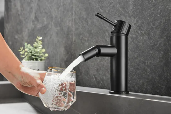 Diamond Cutting Matte Black Bathroom Bidet Faucet Mixer