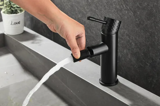 Diamond Cutting Matte Black Bathroom Bidet Faucet Mixer